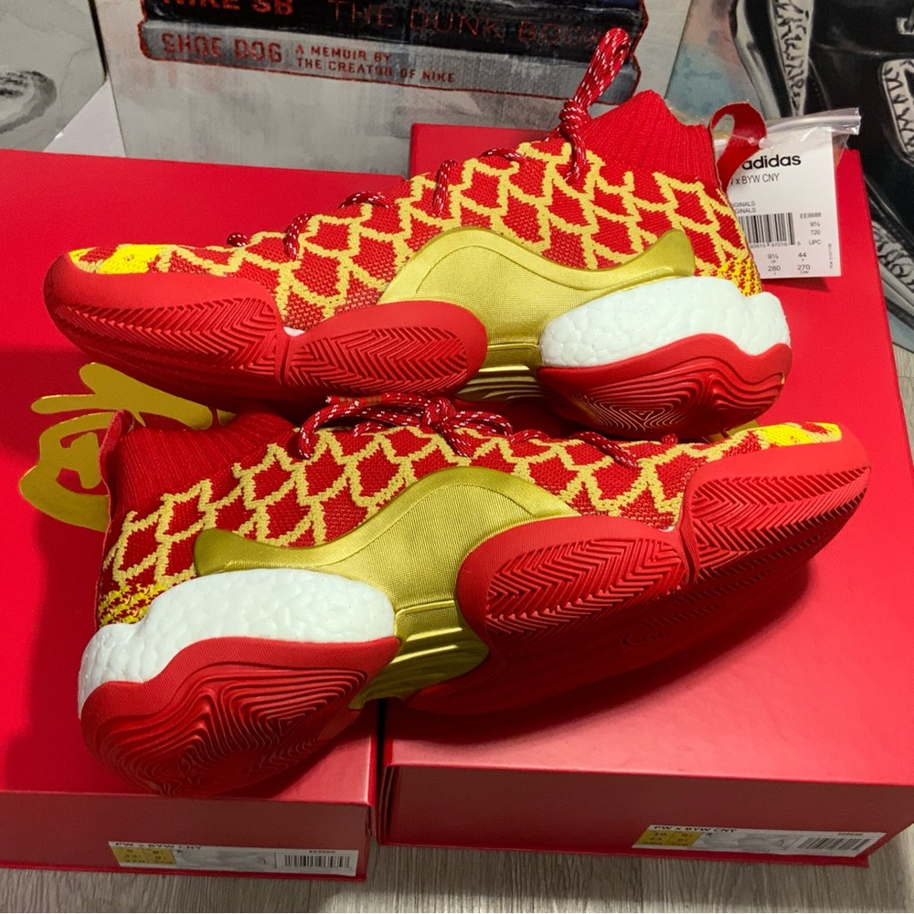 Adidas PW X BYW CNY Pharrell Men's Size 9.5 Chinese New Year Red/Yellow - Picture 9 of 11